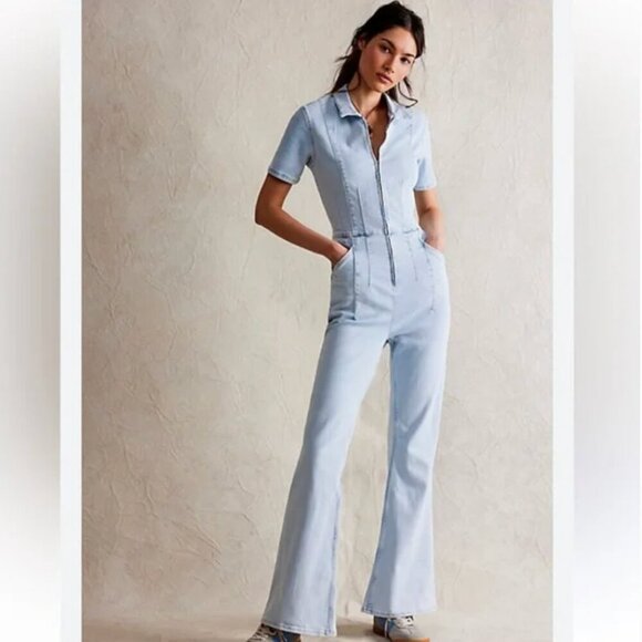 NWOT Free People We The Free Jayde Flare Jumpsuit - Picture 1 of 7